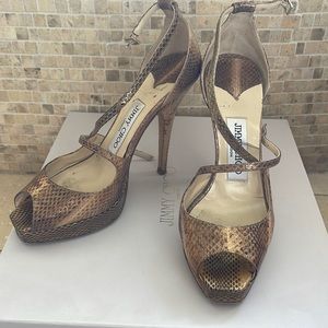 Jimmy choo gold snake skin sandal